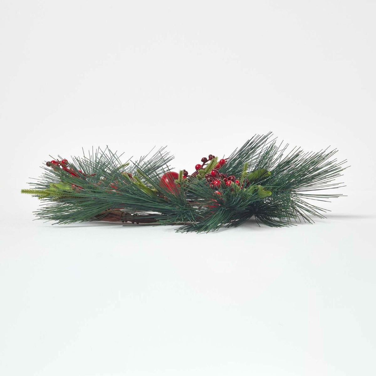 HOMESCAPES Red Apple And Berries Christmas Wreath
