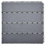 Polydeck Pvc Interlocking Decking Tiles - Grey | Set of 12 | Grey