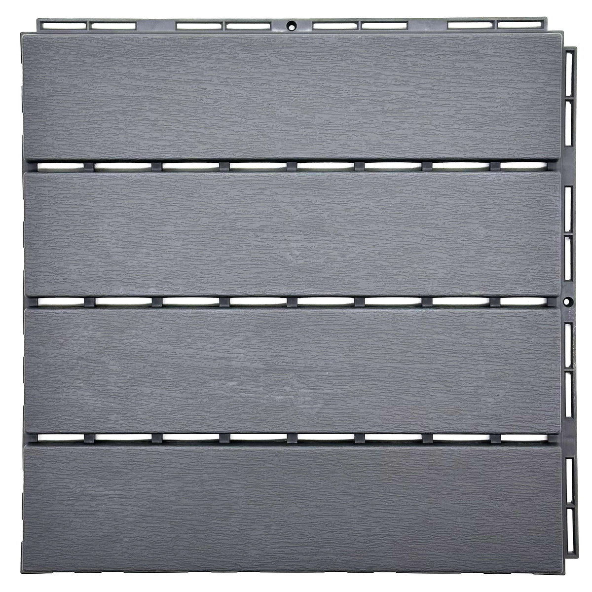 Polydeck Pvc Interlocking Decking Tiles - Grey | Set of 12 | Grey