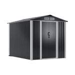 Breeins 6 X 8ft Heavy Duty Metal Outdoor Storage Shed with Apex Roof, Double Sliding Doors & Vents, Lockable Garden Tool Storage House for Backyard Patio Lawn