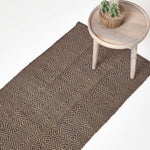 Black Geometric Jute Rug | 200cm | Black