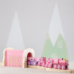Wooden Princess Train Engine with 3 Carriages