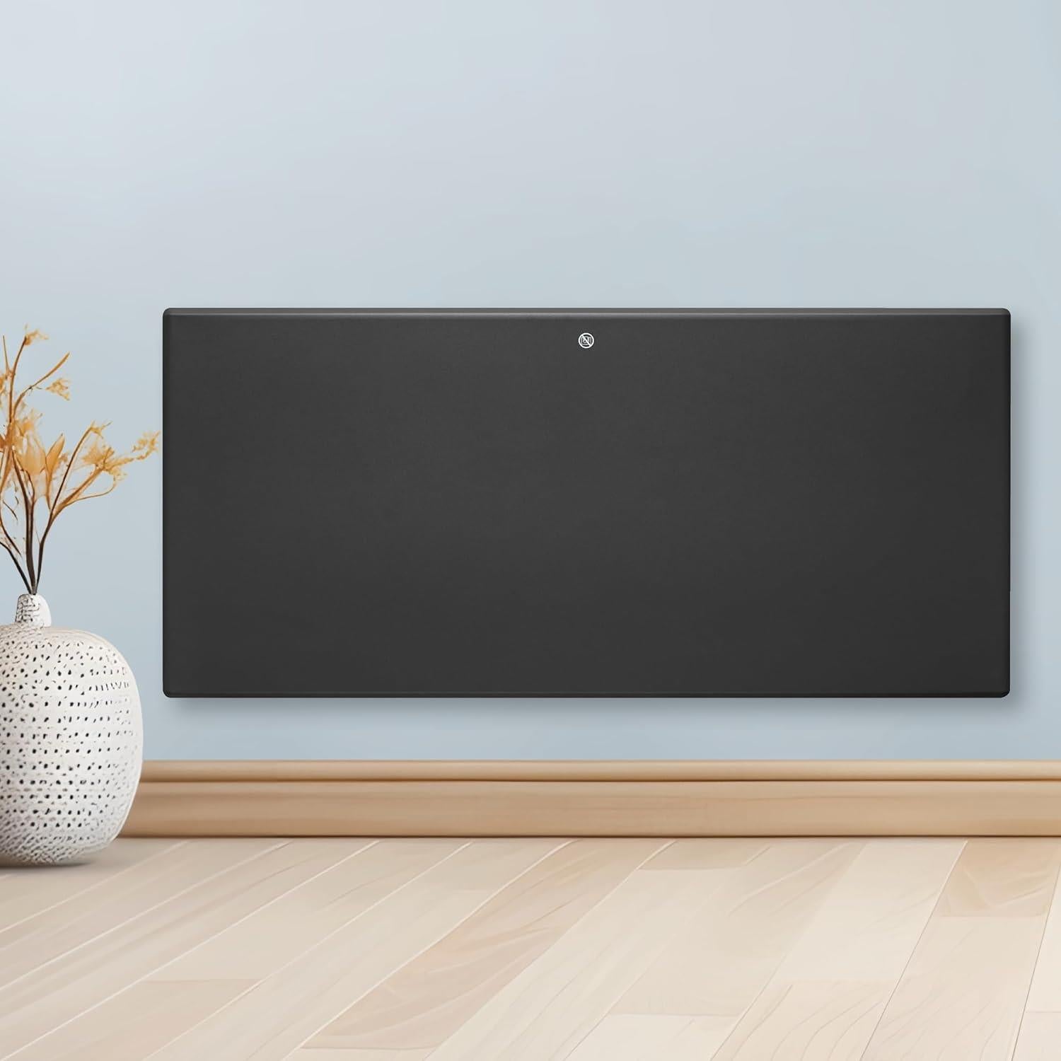 Electric Panel Heater Eco Radiator Grey Wall Mounted & Freestanding Thermostat Control & Setback Timer Lot 20 | 1800w | Grey