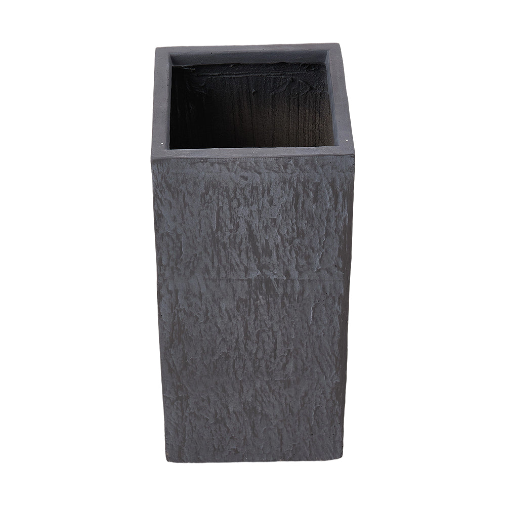 Rectangular Shaped Cement Planter Flower Pot With Drainage Holes | Large | Dark Grey