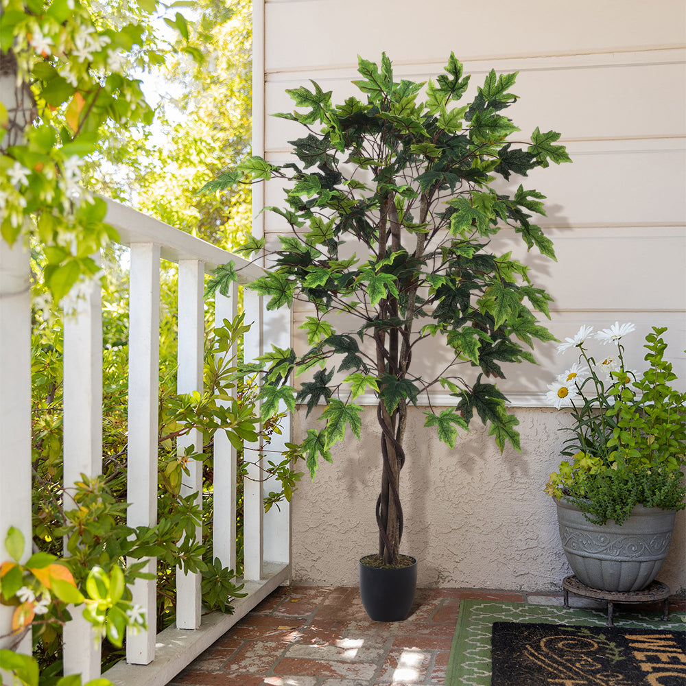 140cm Artificial Maple Tree Decorative Plant In Planter