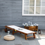Outdoor Texteline Chaise Lounger W/ Wheels