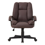 Pu Office Chair With High Back, Adjustable Gas Lift, 360° Swivel & Armrests | Brown
