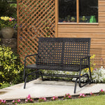 Rattan 2 Seater Wicker Glider Bench, Black