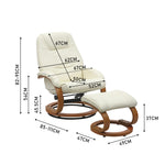 Ergonomic Executive Office Reclining Chair With Footstool | Beige