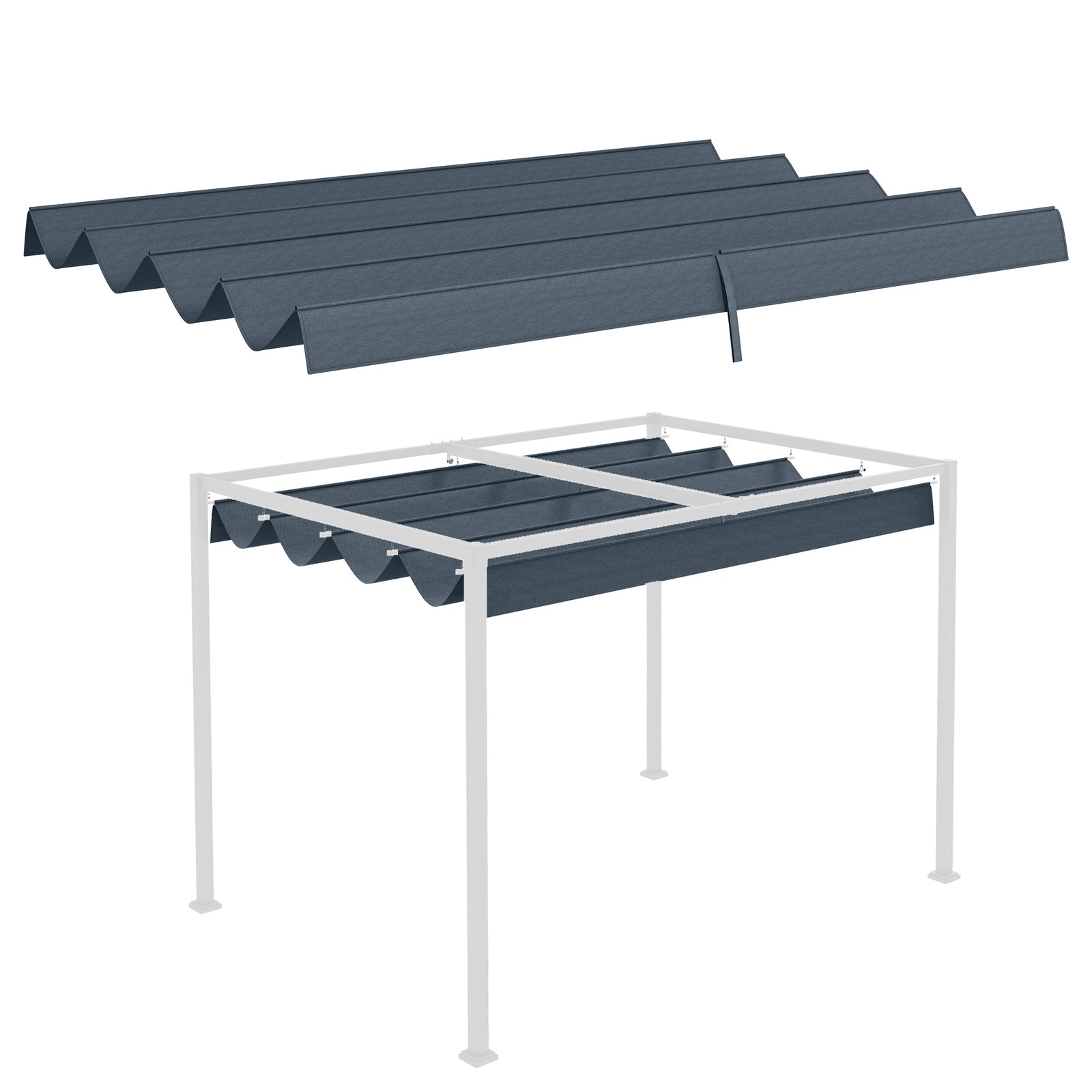 Pergola Cover Roof Replacement For 3 X 2.15m Pergola | Dark Gray