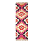 Jakarta Handwoven Geometric Kilim Wool Rug | 200cm | Orange & Black