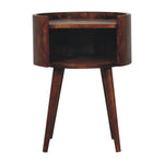 Solid Wood Chestnut Round Open Slot Bedside