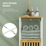 HOMCOM Bathroom Floor Cabinet Bathroom Cupboard With Adjustable Shelf, White