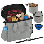 PawHut Dog Travel Bag With Two Food Containers And Silicone Collapsible Bowl