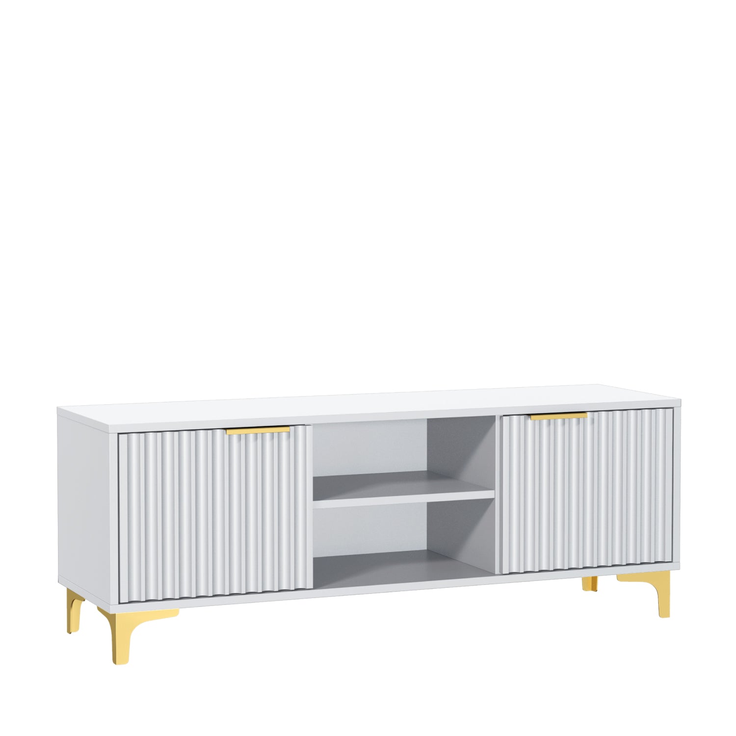 Tide Crest Tv Unit 120cm - Fluted Design | White