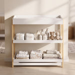 AIYAPLAY Baby Changing Table With 2 Storage Shelves White