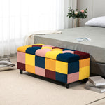 Velvet Storage Ottoman, Button-tufted, Footstool | Multi Colour
