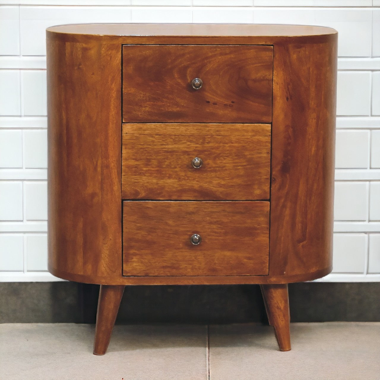 Solid Mango Wood Mini Chestnut Cabinet