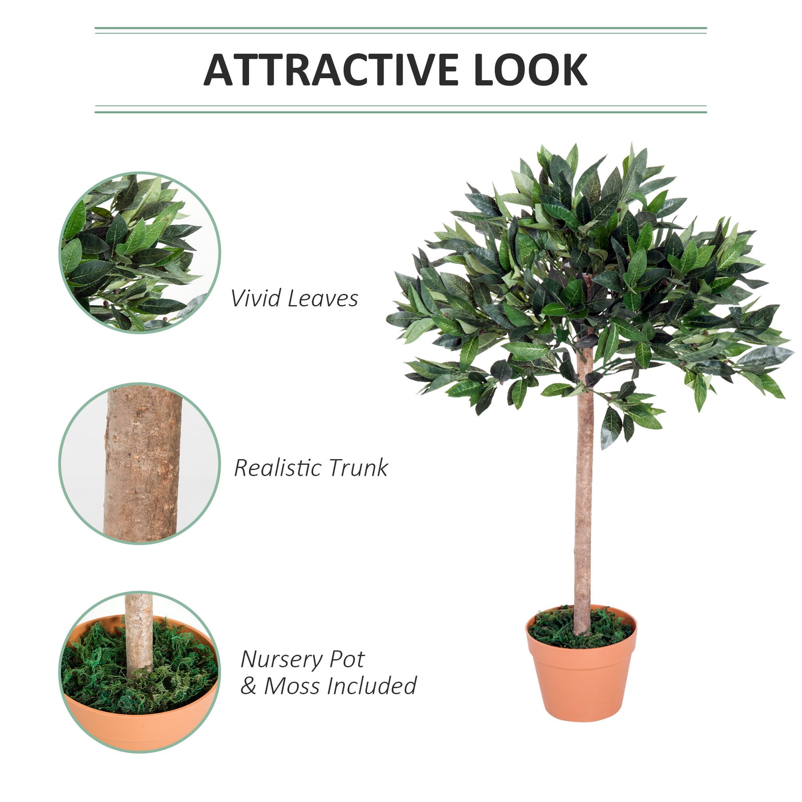 90cm Artificial Olive Tree Plant In An Orange Pot