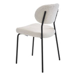 2pcs Upholstered Dining Chair With Metal Frame | White