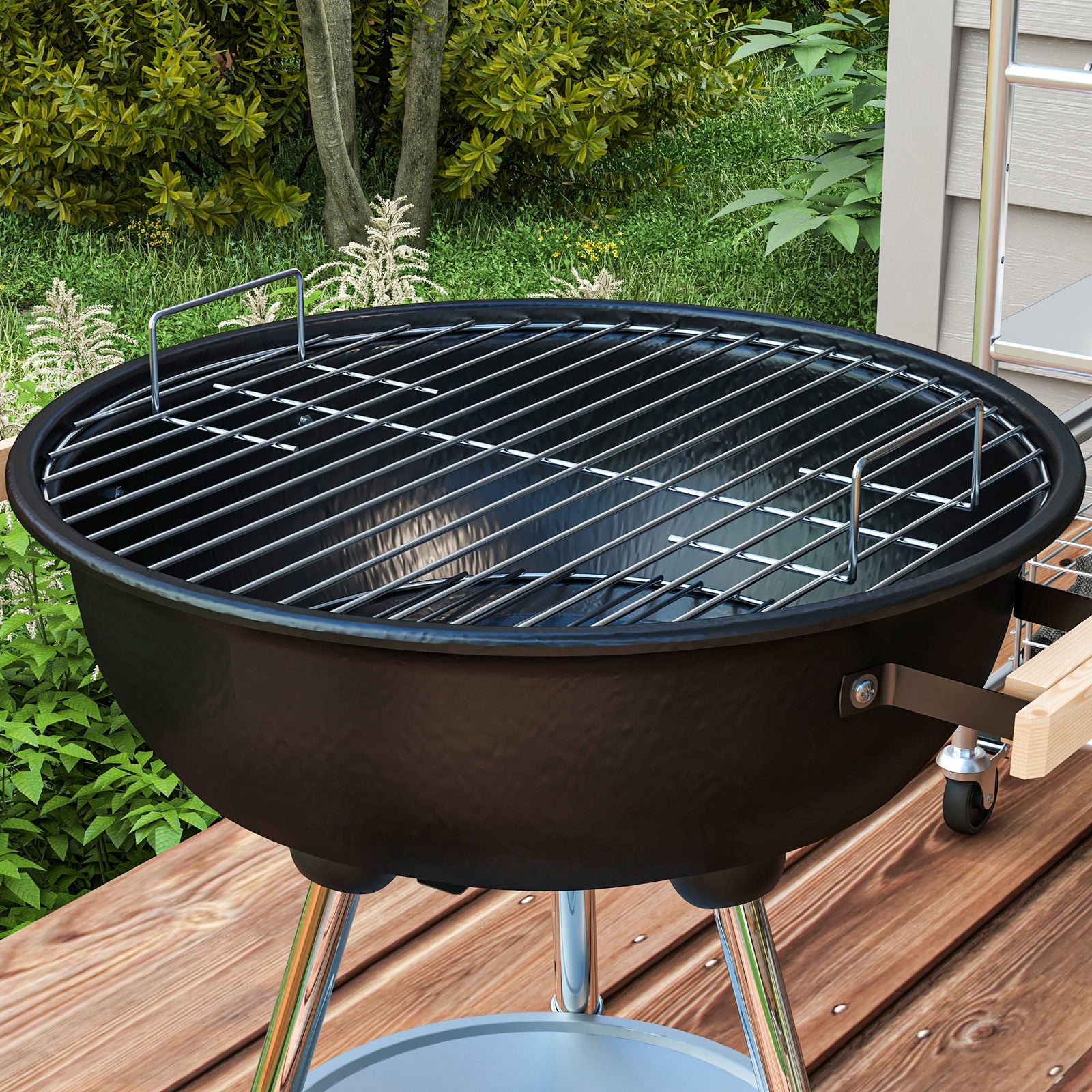 Portable Charcoal Grill With Lid, Patio