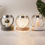 Hurricane Glass Lantern - White