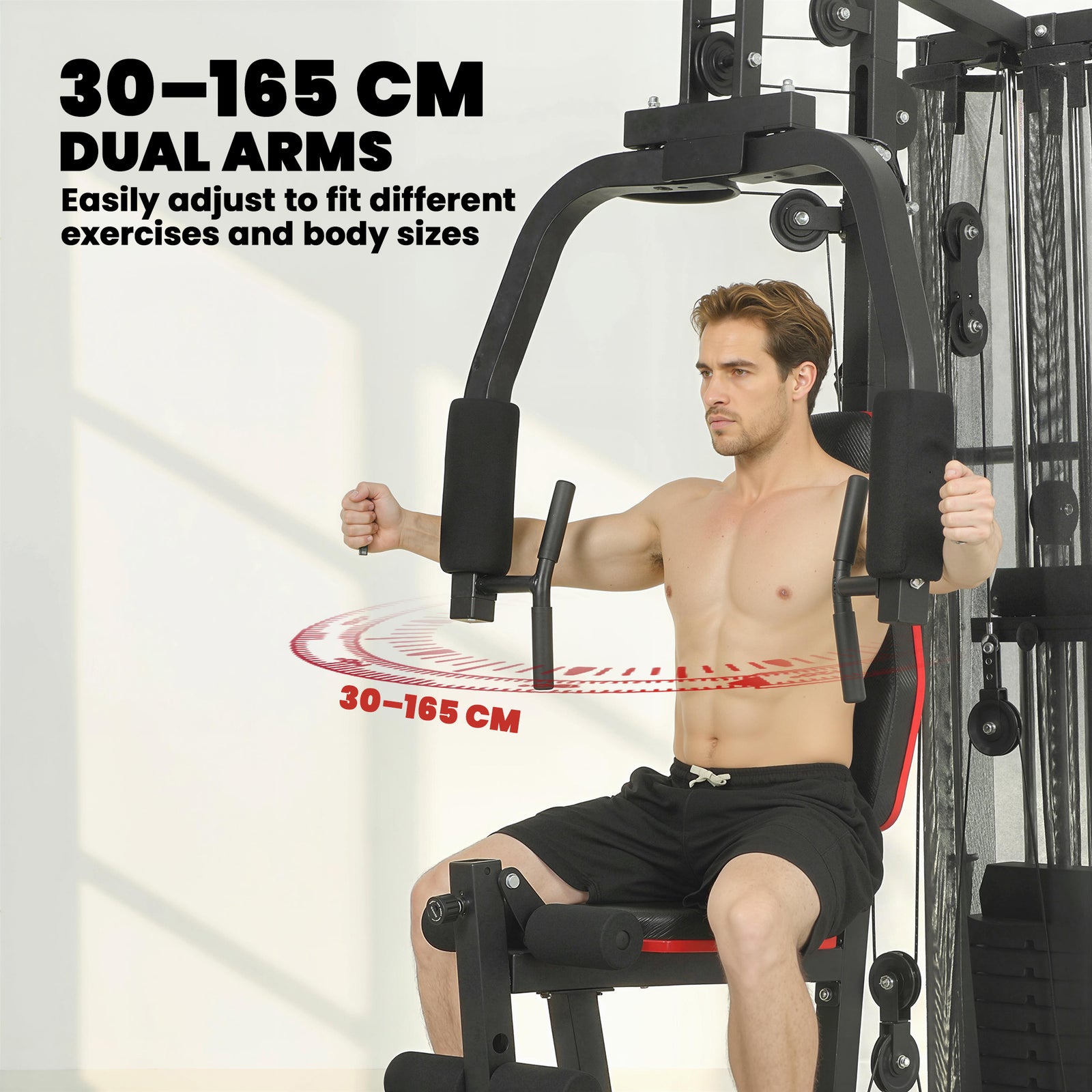 SPORTNOW Home Gym Smith Machine With 65kg Weight Stack