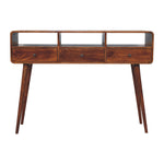 Artisan Furniture Solid Wood Triple Curved Chestnut Console Table