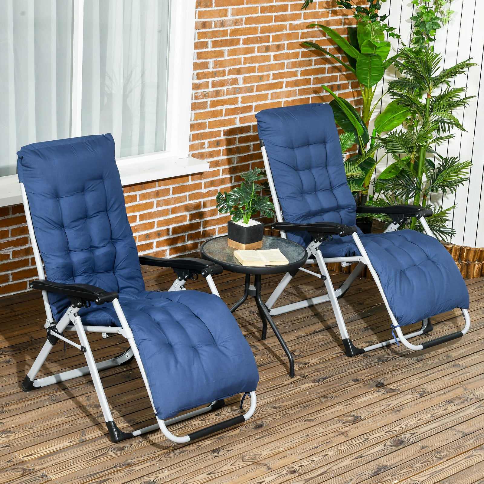 2 Piece Metal Frame Folding Reclining Zero Gravity Chair