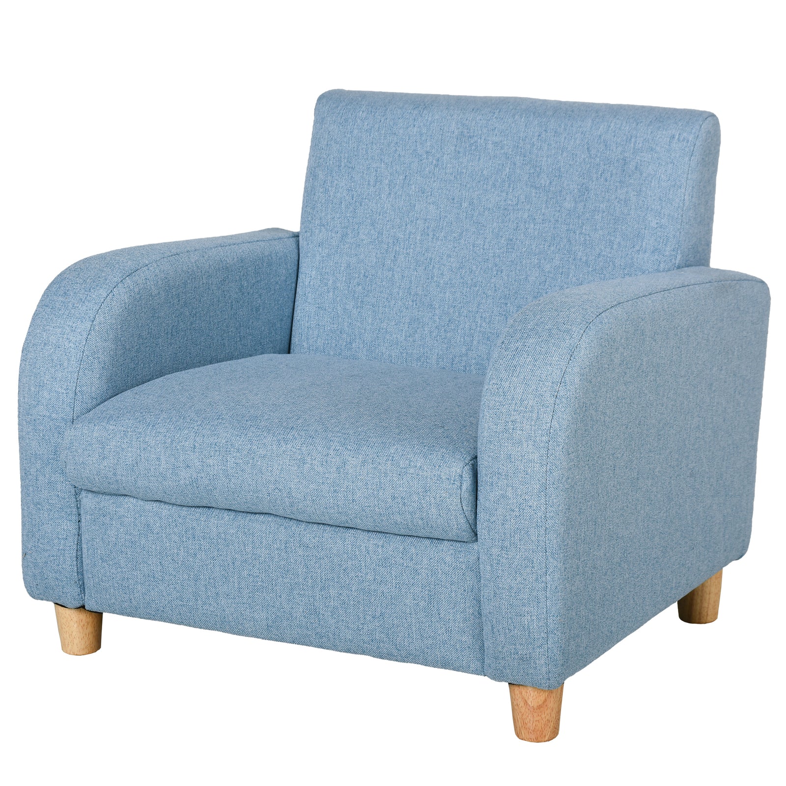 Child Armchair Wood Frame W/ Padding Seat Low-rise Bedroom | Blue