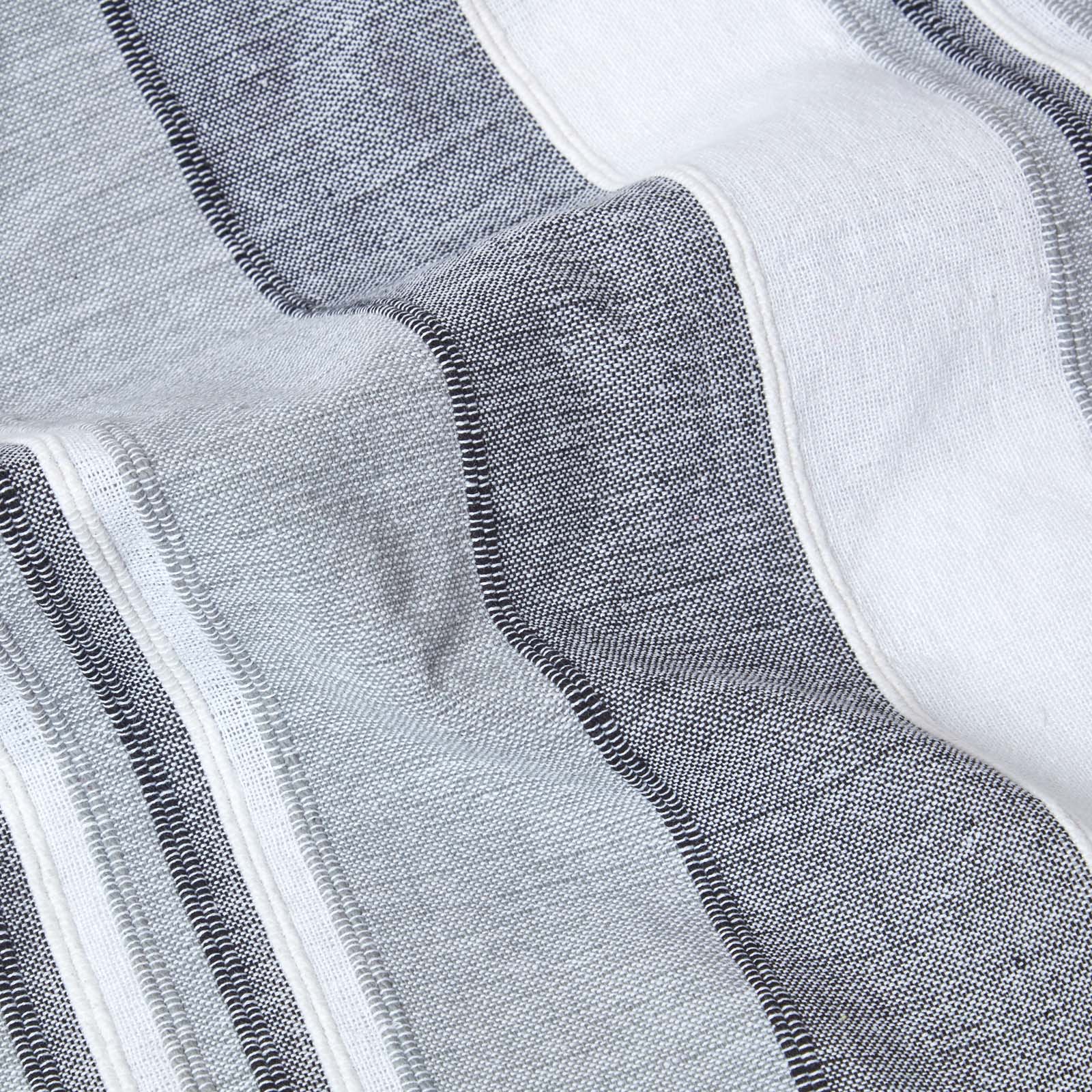 Cotton Morocco Striped Throw | 225cm x 255cm | Monochrome