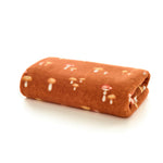 Toadstool Scatter Throw Rust – Mushroom Print Autumn Fleece Blanket 140x180cm | 140cm x 180cm | Rust