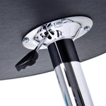 Adjustable Round Bistro Bar Table, Pu Leather Top
