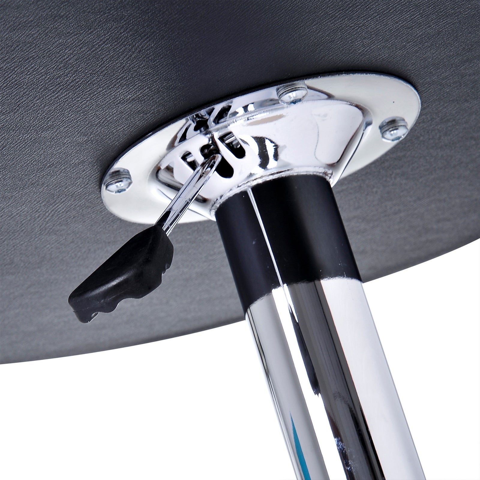 Adjustable Round Bistro Bar Table, Pu Leather Top