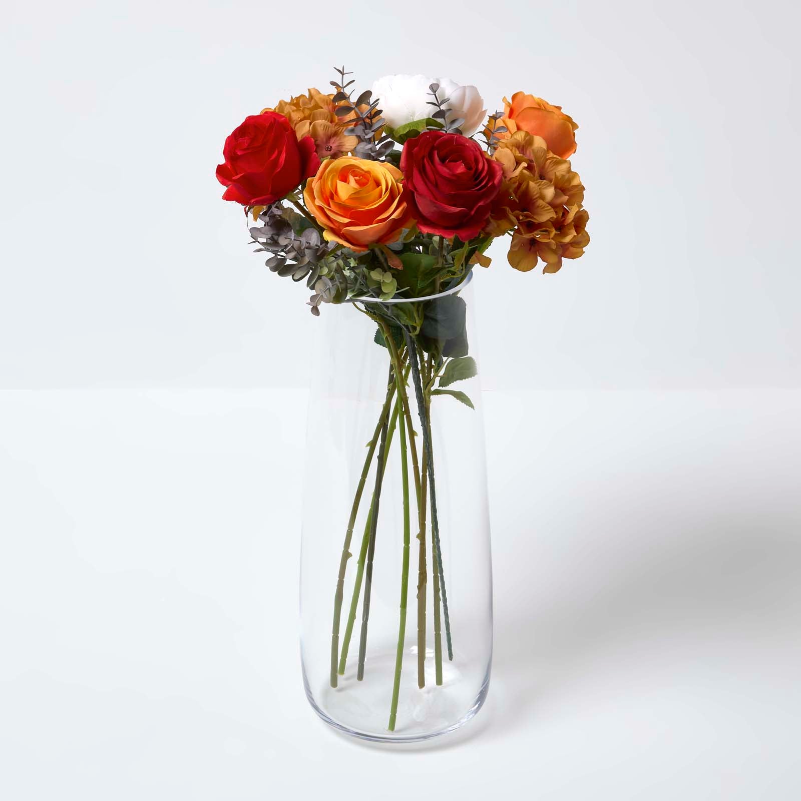 Artificial Orange Roses And Peonies Bouquet, 67 Cm