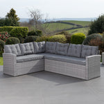 Piana Outdoor Rattan Corner Sofa With Table And Bench | Set of 10 | Grey