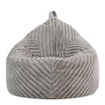 Classic Ribbed Faux Fur Bean Bag Chair | Gray