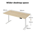 Electric Standing Desk Adjustable Height Metal Frame Natural | Natural
