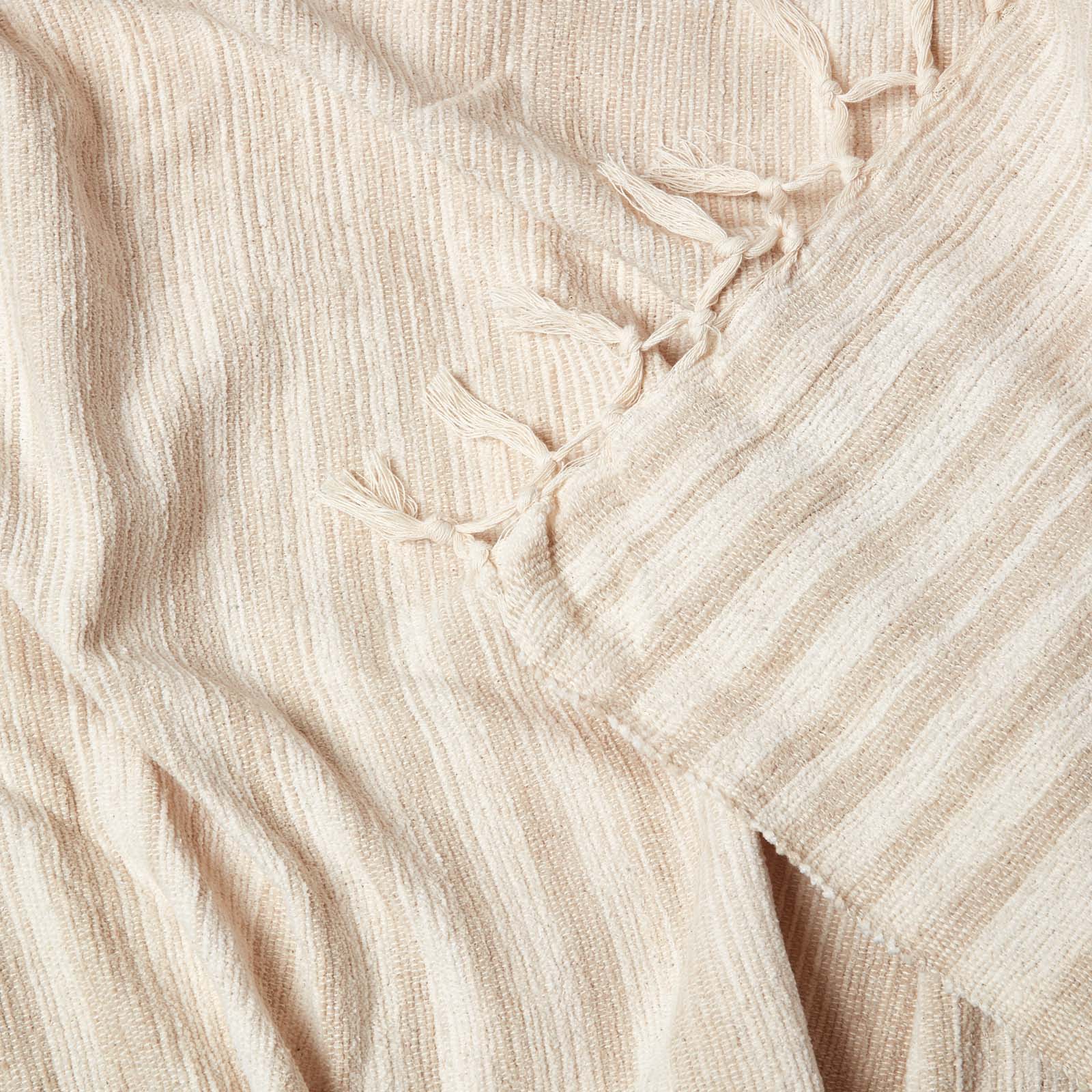 Bed Sofa Throw Cotton Chenille Tie Dye | 220cm x 240cm | Beige