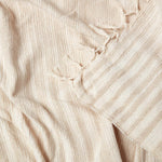 Bed Sofa Throw Cotton Chenille Tie Dye | 150cm x 200cm | Beige