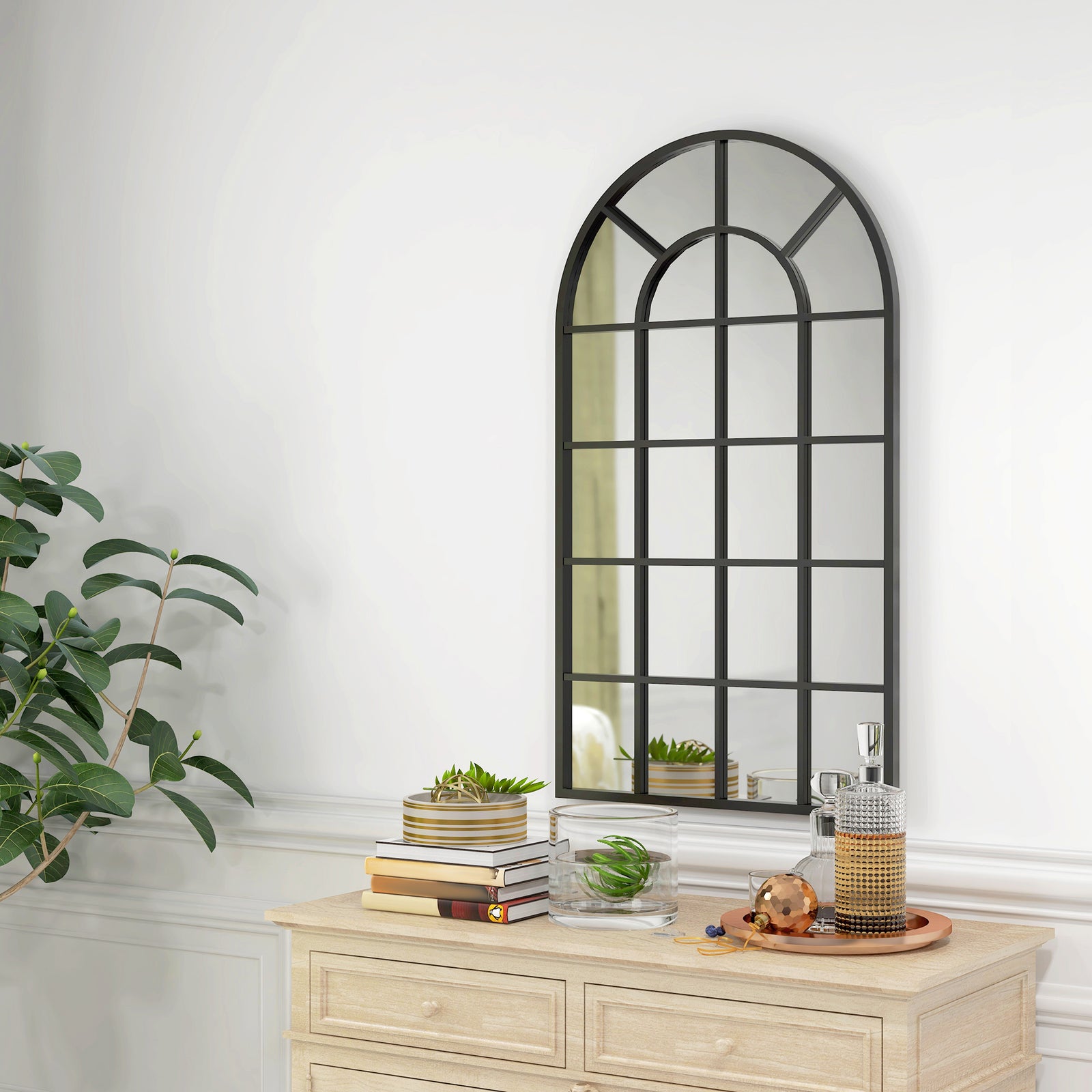 Modern Arch Window Wall Mirror For Living Room Bedroom