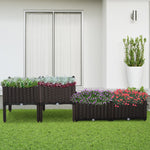 26l Set Of 4 Raised Flower Bed Plant Stand | Brown