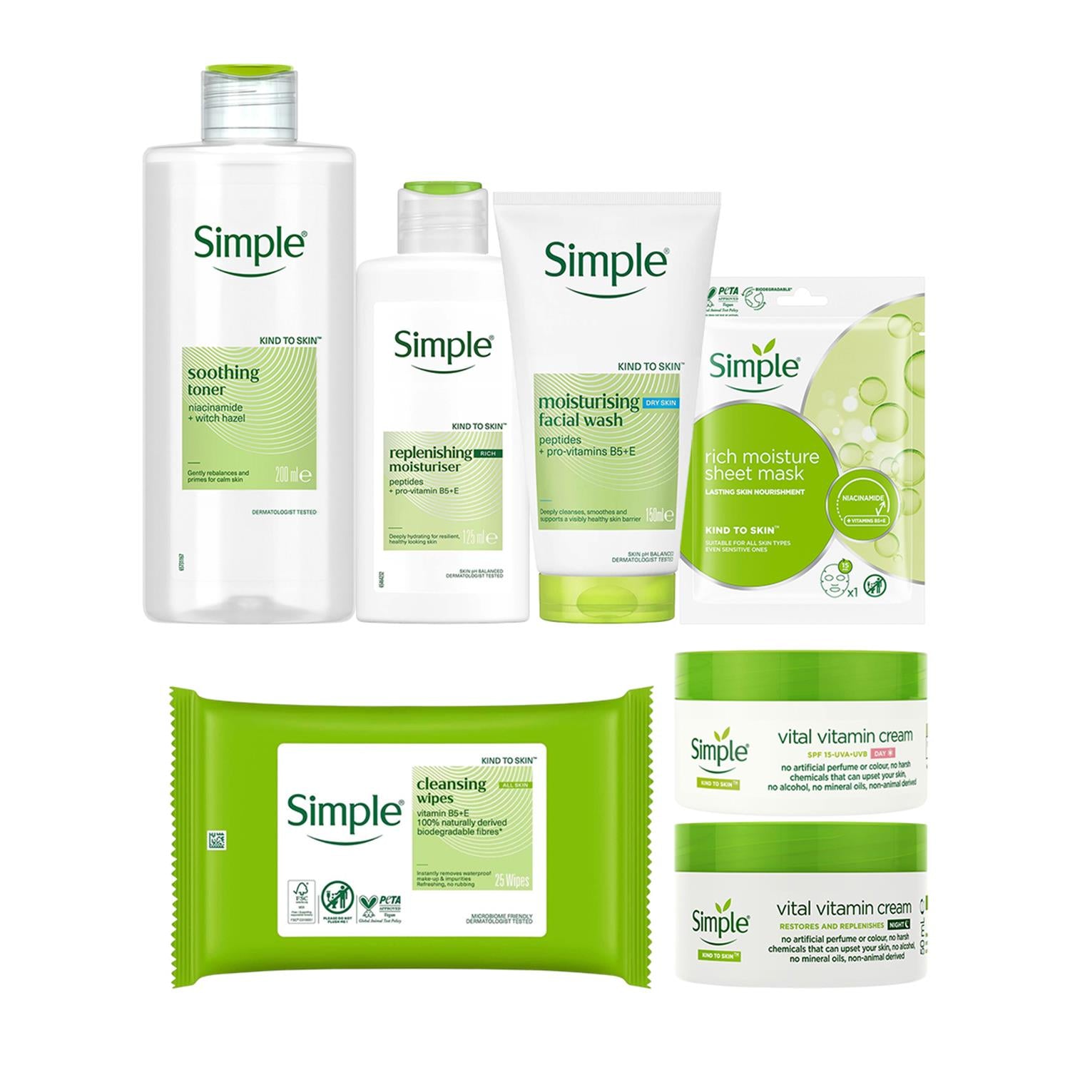 Simple Complete Skincare Bundle Sensitive Skin Multi-product Set