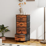 Fabric Chest Of Drawers, 4 Drawer Dresser For Bedroom | Brown