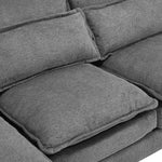 U-shaped Textured Breathable Chenille Sectional Sofa With Dual Chaise – Modular Living Room Couch With Lumbar Cushions | Grey