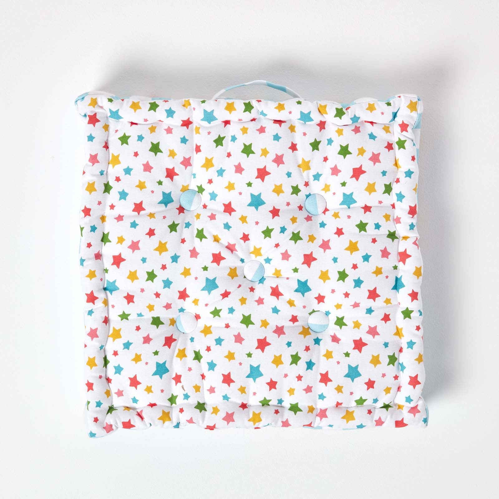 Cotton Stars Floor Cushion | 40cm x 40cm | Multi Colour