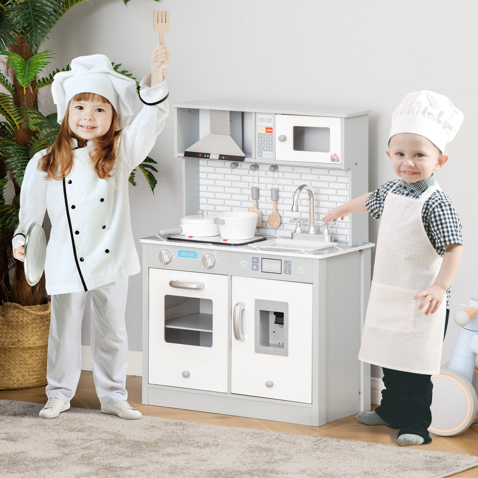 Kids Wooden Toy Kitchen Pretend Play Cooking Set 3-6 Years