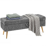 HOMCOM Storage Ottoman, Chenille Ottoman Storage Box