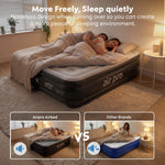 Inflatable Air Mattress With Soft Surface Built-in Electric Pump | Double | Black