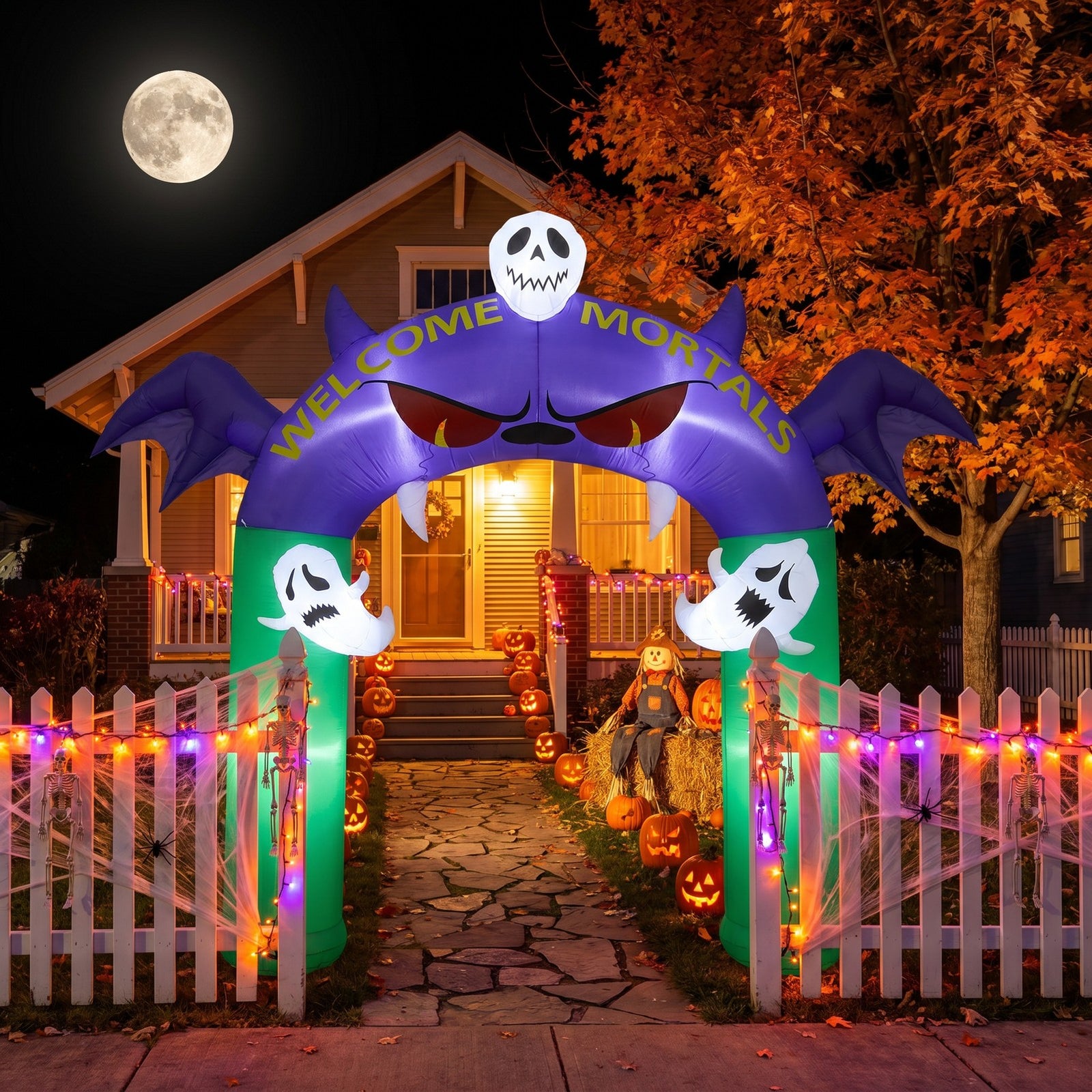Breeins 8.2ft Halloween Inflatable Devil Archway Decoration With Built-in Lights